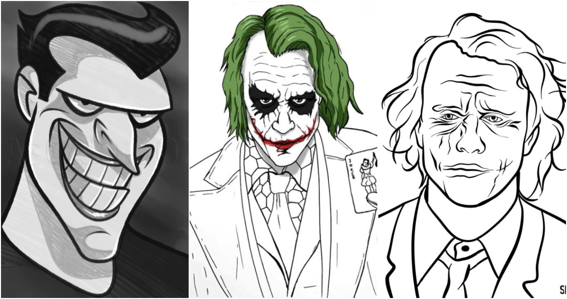 25 Easy Joker Drawing Ideas - How to Draw the Joker
