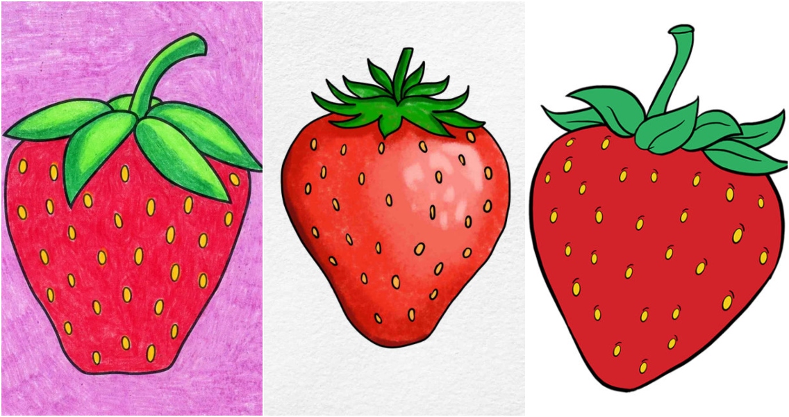 Sketch of the strawberry berries and flower - Stock Illustration [67908450]  - PIXTA