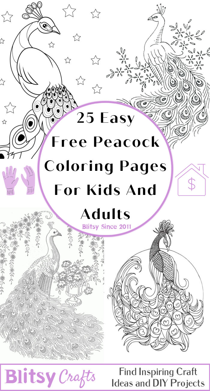 25 Free Peacock Coloring Pages for Kids and Adults
