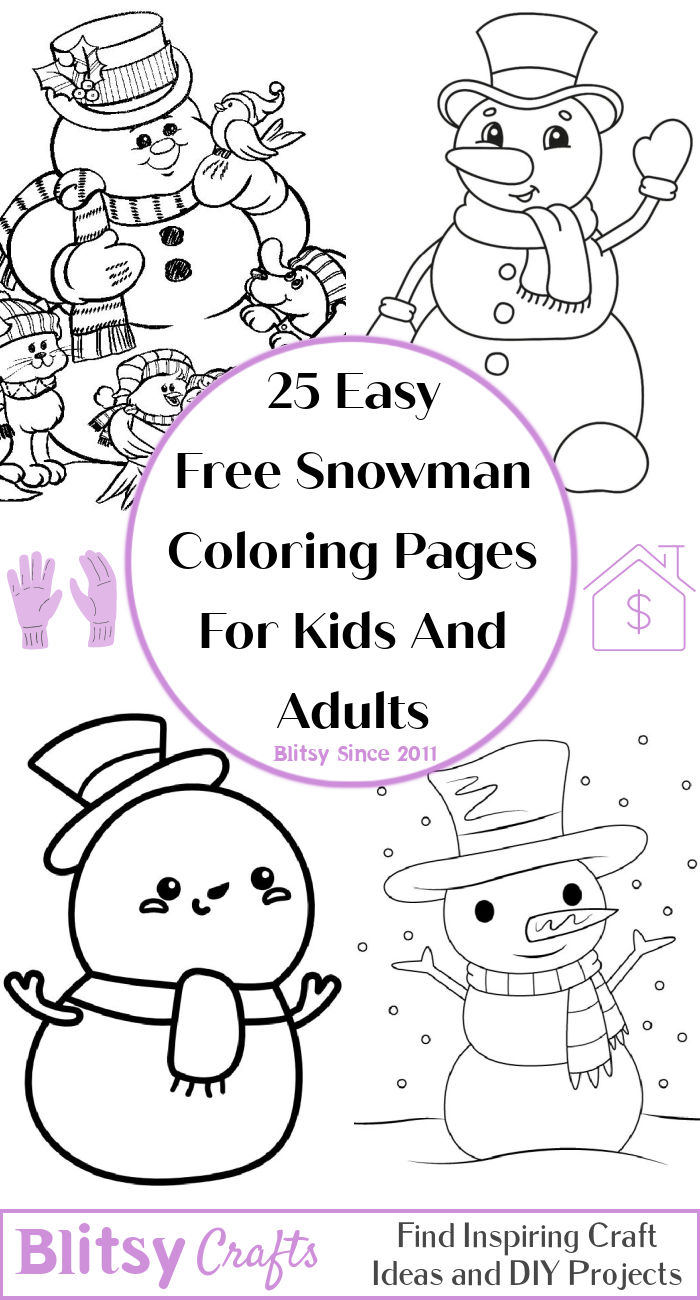 25 Free Snowman Coloring Pages for Kids and Adults