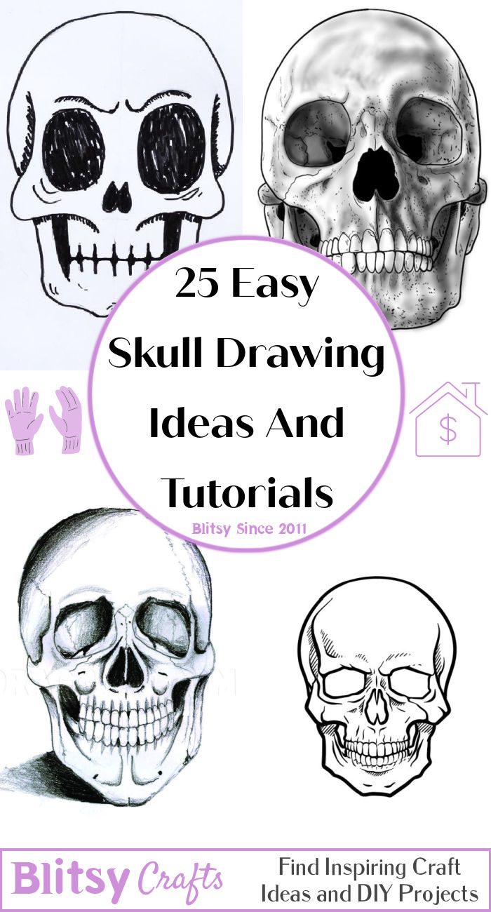 25 Easy Skull Drawing Ideas - How To Draw A Skull