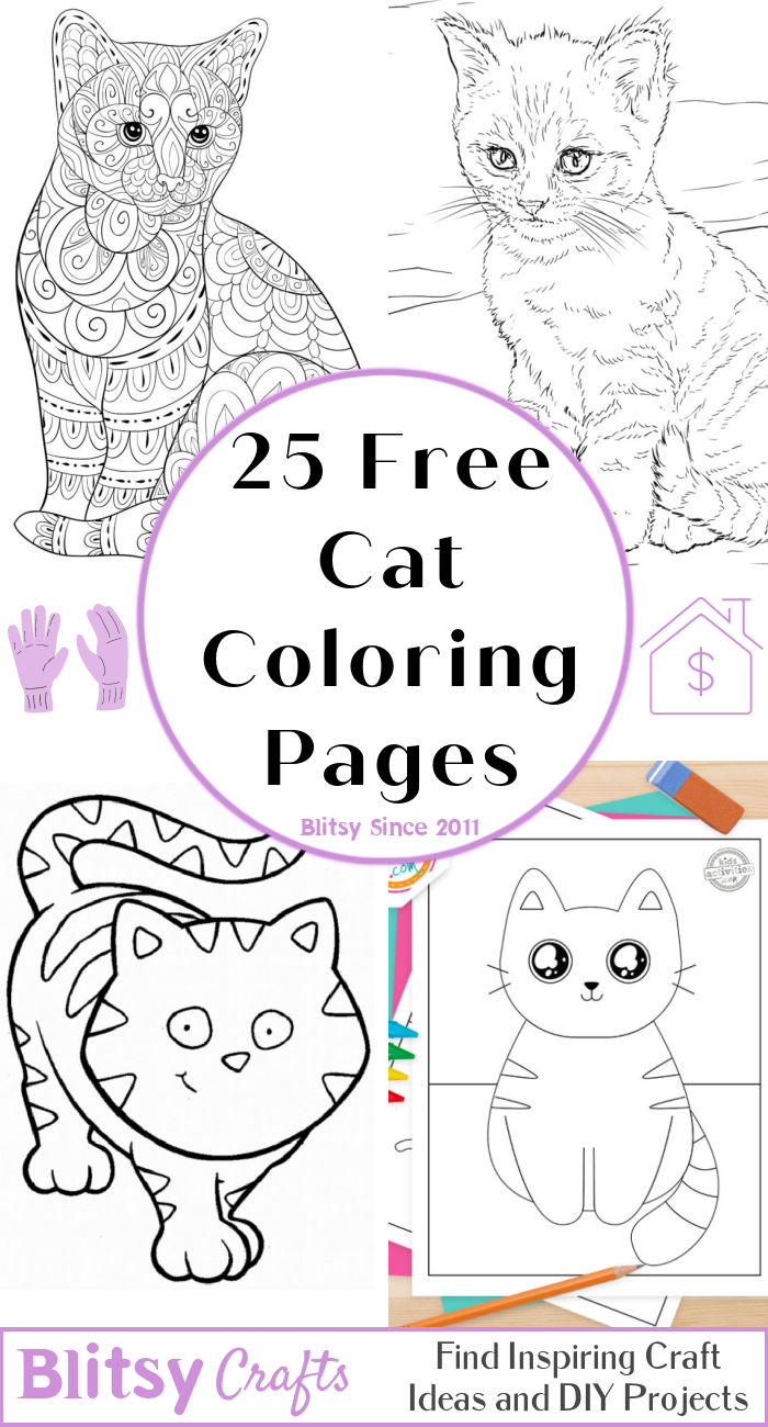 25 Free Cat Coloring Pages for Kids and Adults