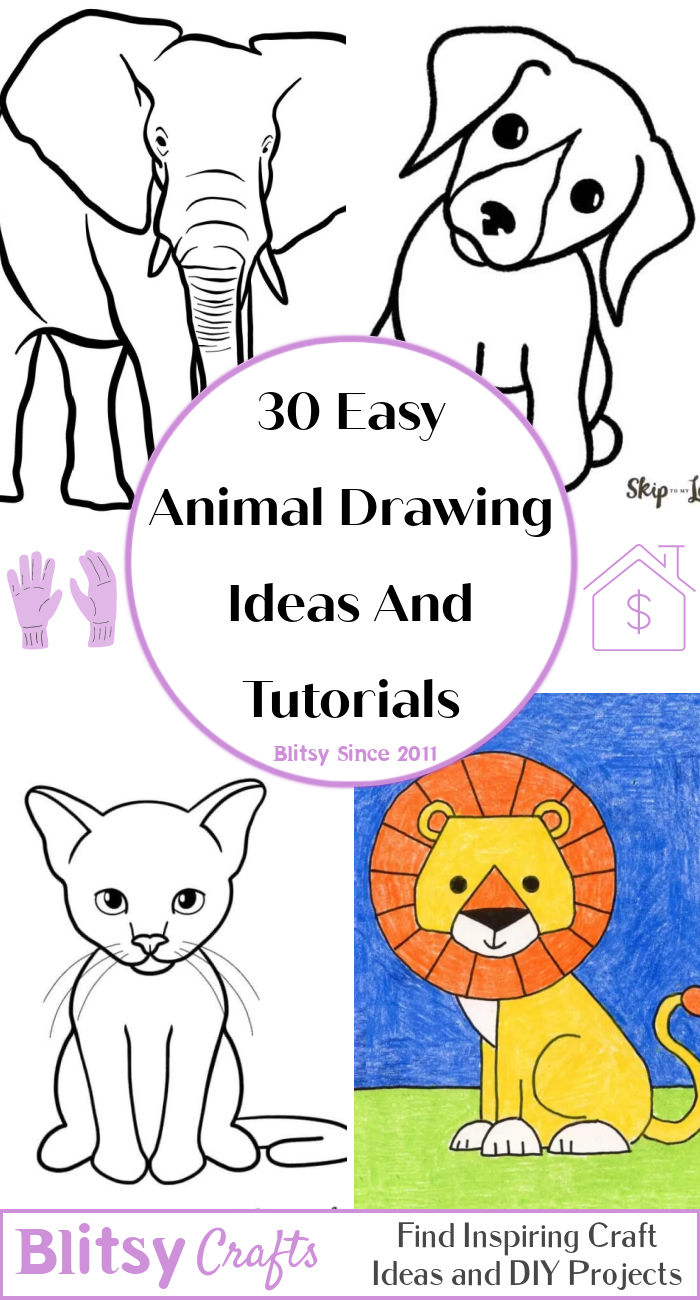 30 Cute Animal Drawings Easy Animal Drawing Ideas
