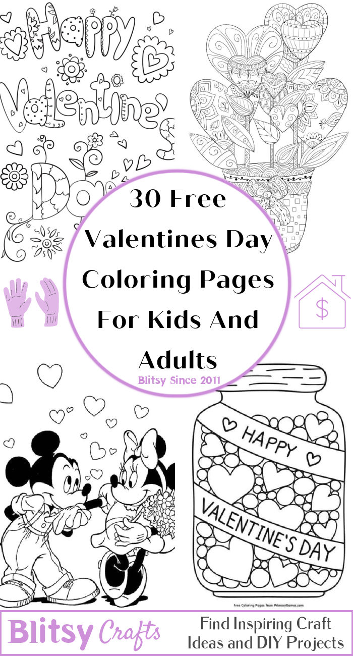 30 Free Valentine's Day Coloring Pages for Kids and Adults