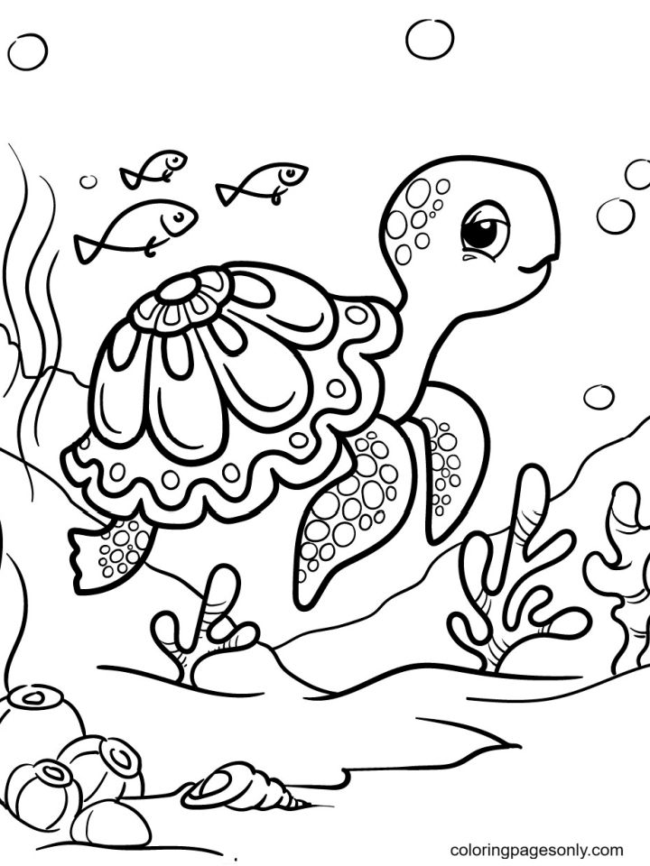 25 Free Turtle Coloring Pages for Kids and Adults