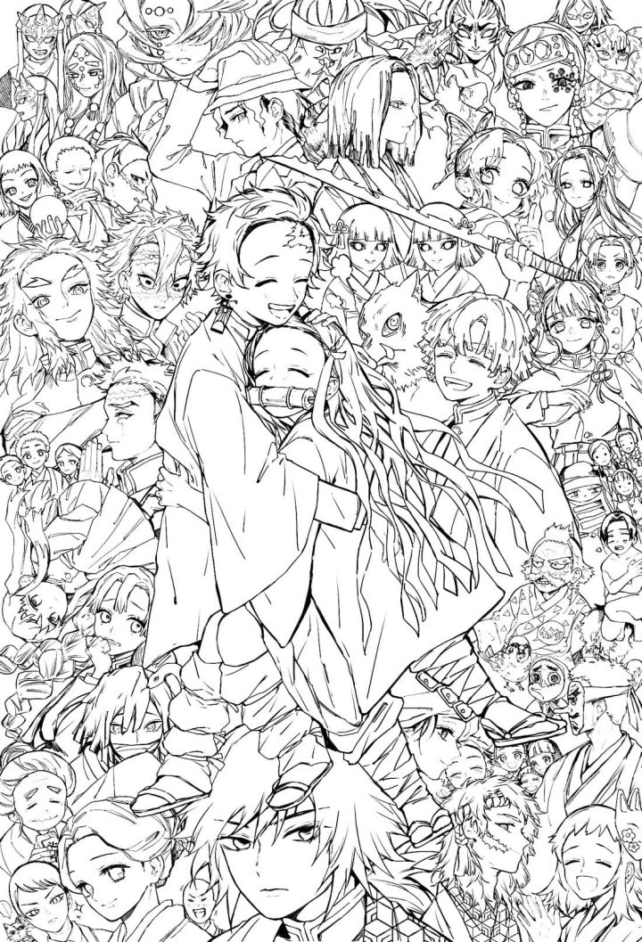 20 Free Demon Slayer Coloring Pages for Kids and Adults