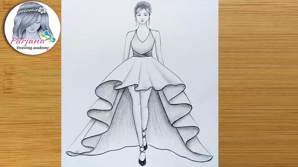 30 Easy Dress Drawing Ideas - How to Draw a Dress