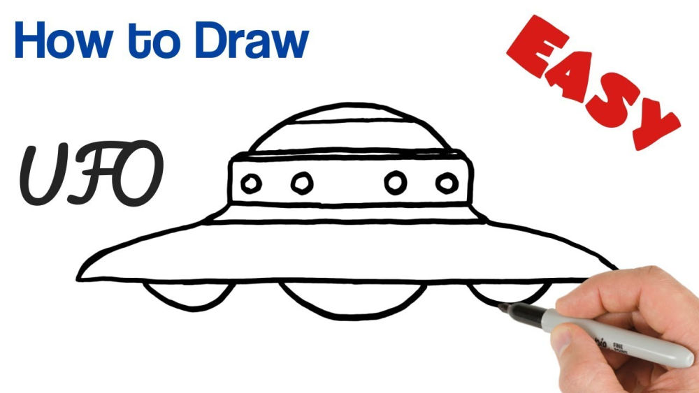 20 Easy UFO Drawing Ideas - How to Draw a UFO