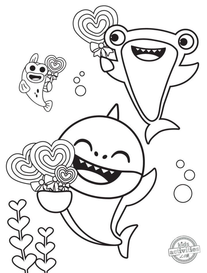 25 Free Shark Coloring Pages for - Free Baby Shark Valentines Coloring Pages 1 