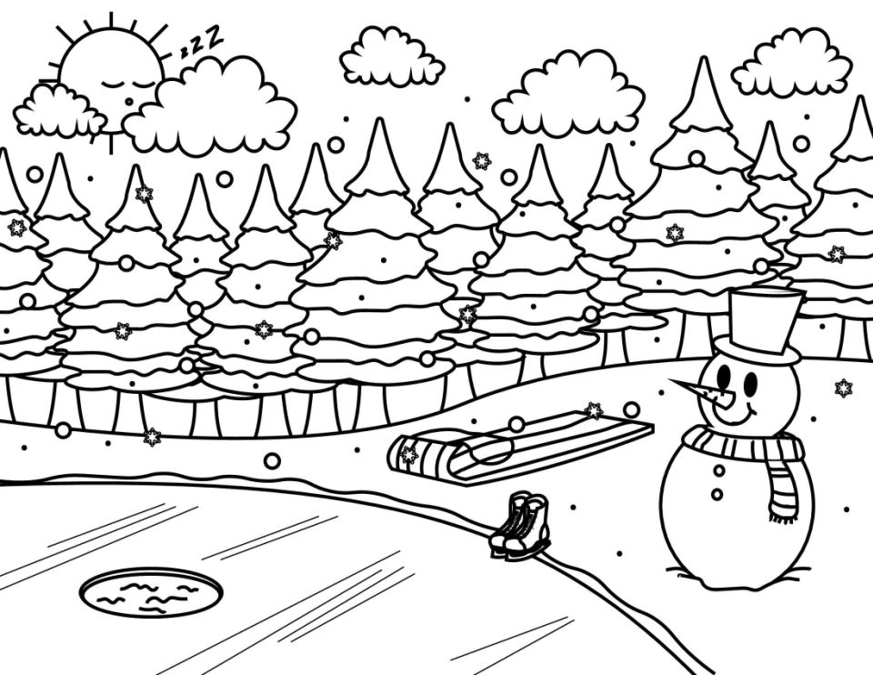 25 Free Winter Coloring Pages for Kids and Adults