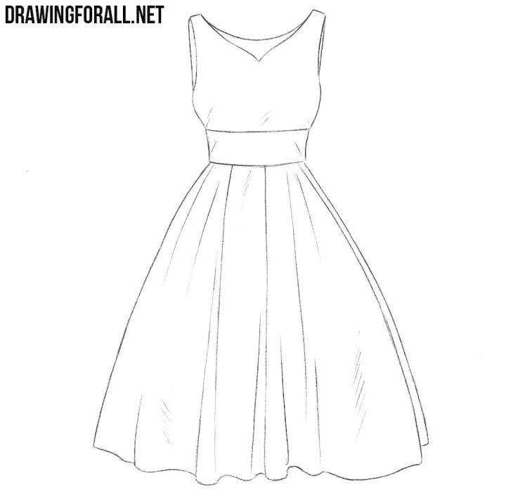 30 Easy Dress Drawing Ideas - How to Draw a Dress