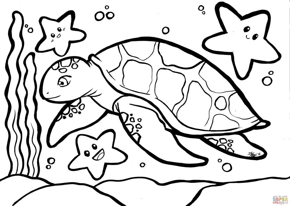 25 Free Turtle Coloring Pages for Kids and Adults