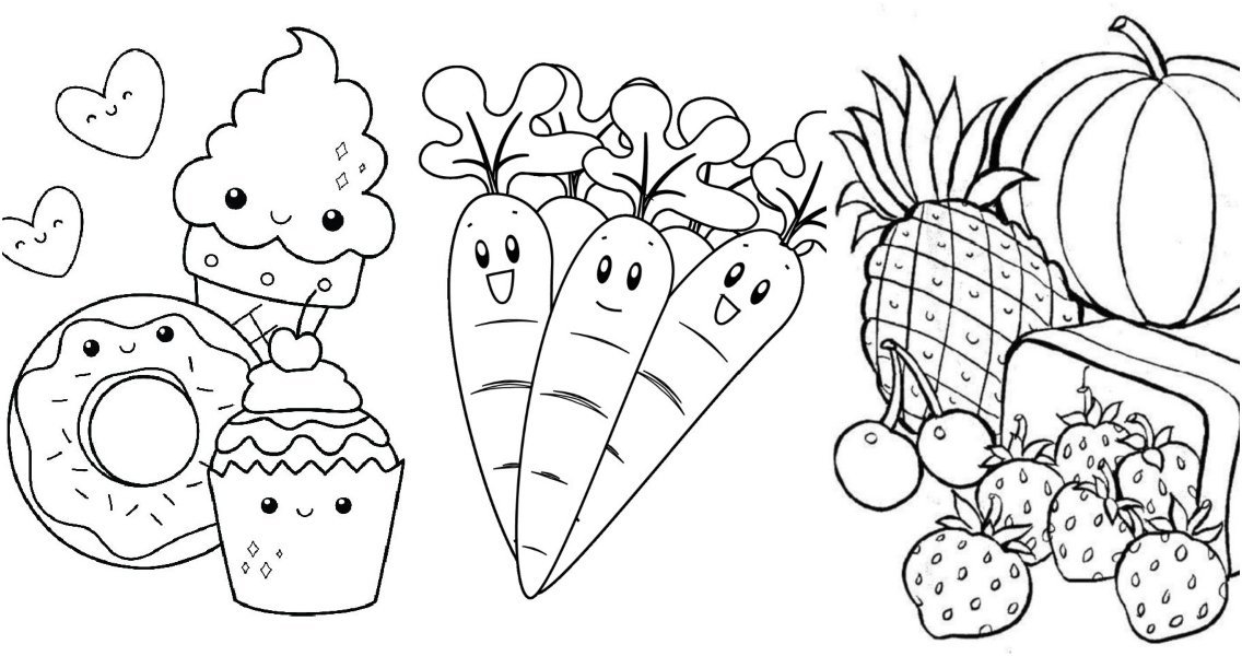 25 Free Food Coloring Pages for Kids and Adults Blitsy