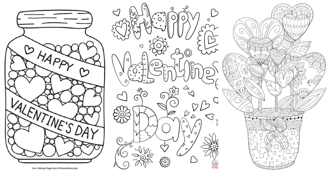 30 Free Valentine's Day Coloring Pages for Kids and Adults
