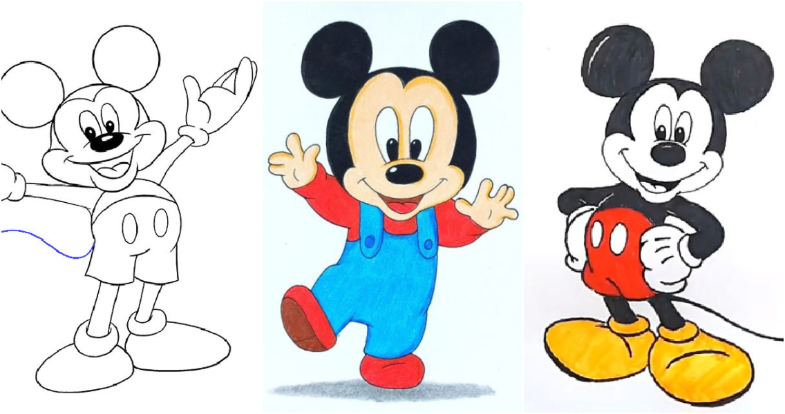 How to Draw Mickey Mouse - Easy Drawing Art-saigonsouth.com.vn