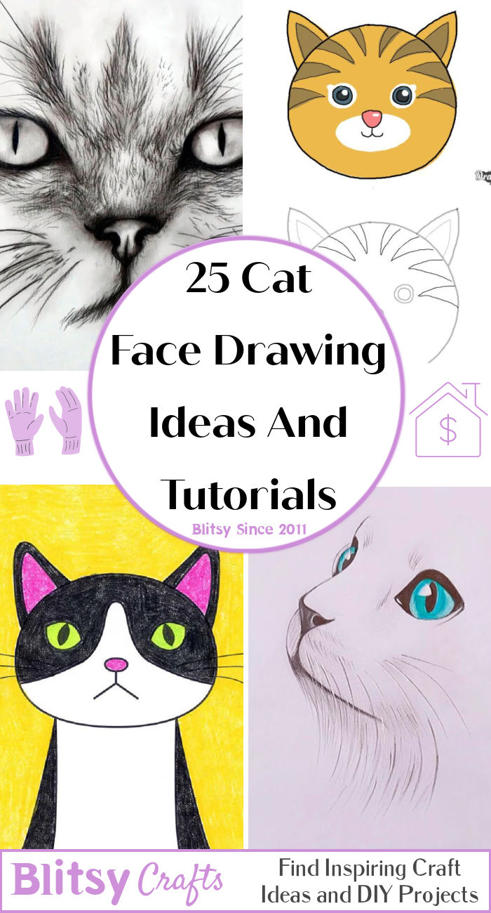 25 Cat Face Drawing Ideas - How to Draw a Cat Face