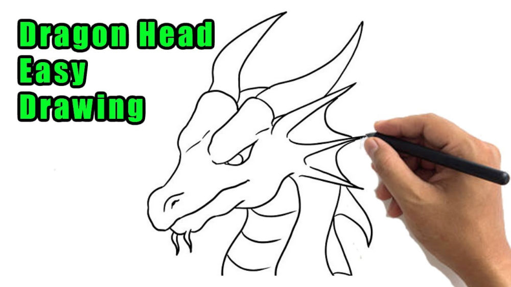 25 Easy Dragon Head Drawing Ideas - How to Draw