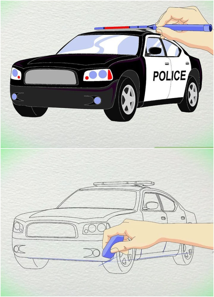 25 Easy Police Car Drawing Ideas Draw a Police Car