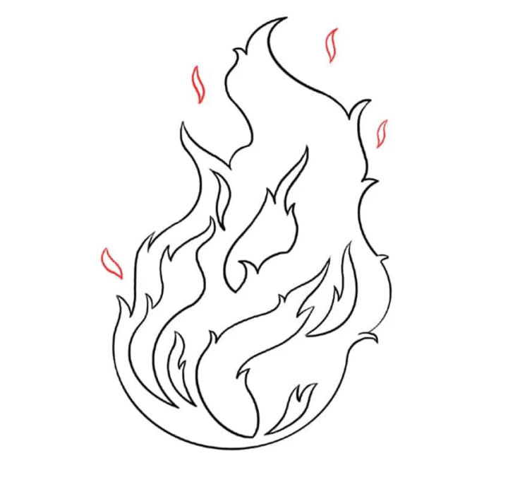 25 Easy Flames Drawing Ideas - How to Draw Flames