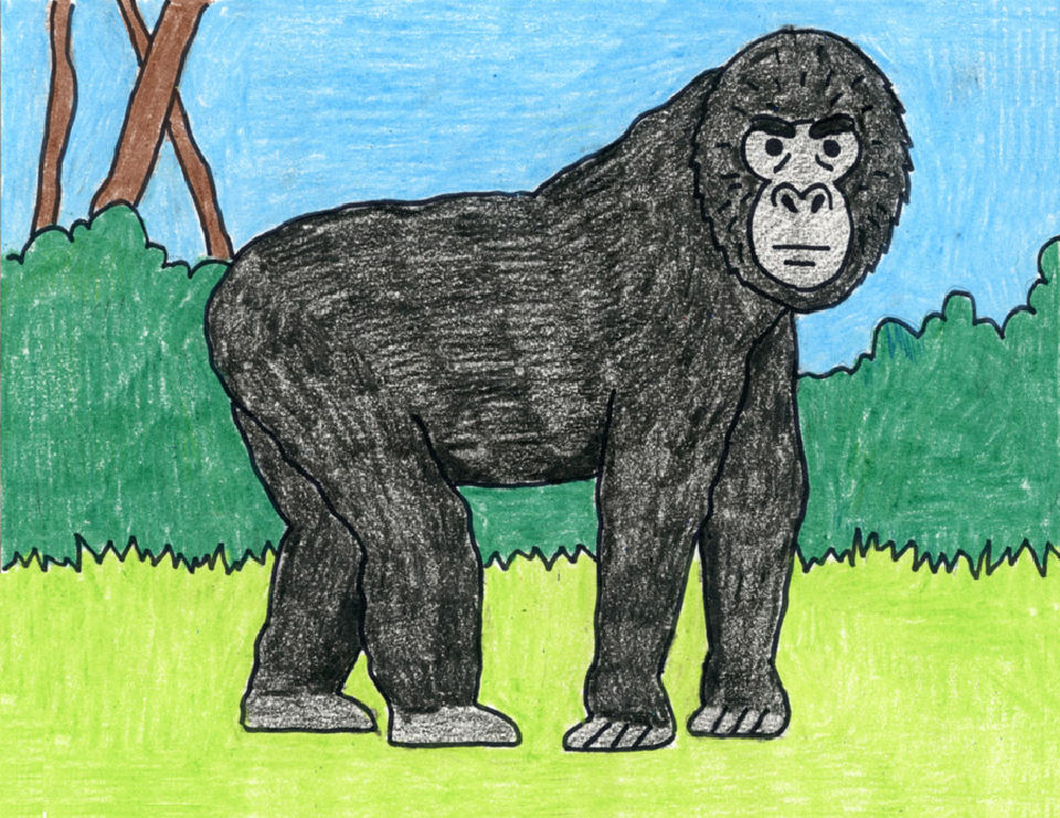 25 Easy Gorilla Drawing Ideas - How To Draw A Gorilla