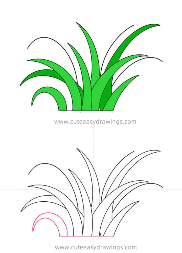 25 Easy Grass Drawing Ideas - How to Draw Grass - Blitsy