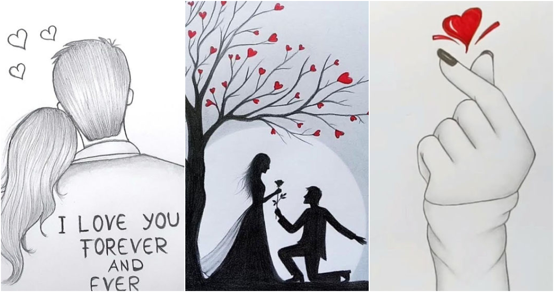 Romantic Couple Drawing on Pinterest