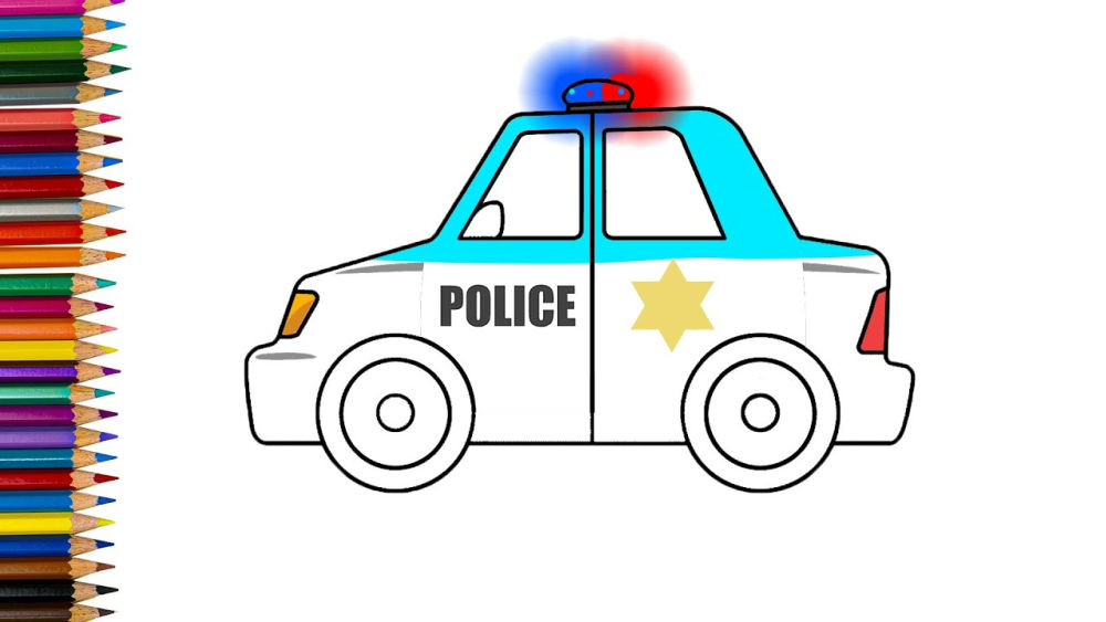 25 Easy Police Car Drawing Ideas - Draw a Police Car