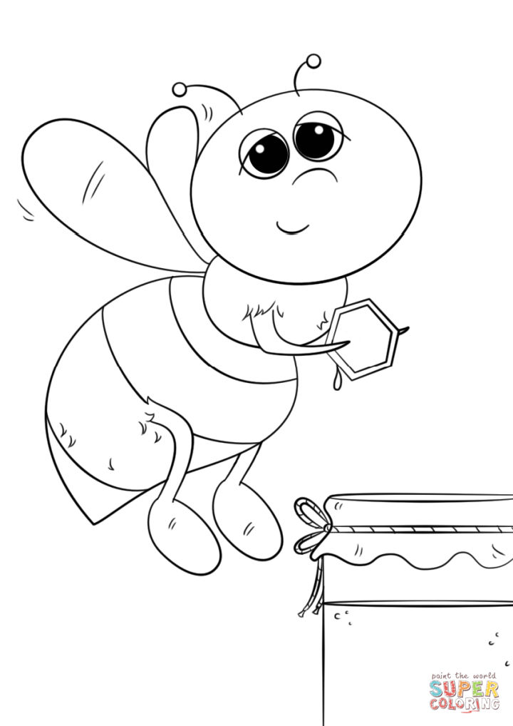 25 Free Bee Coloring Pages for Kids and Adults