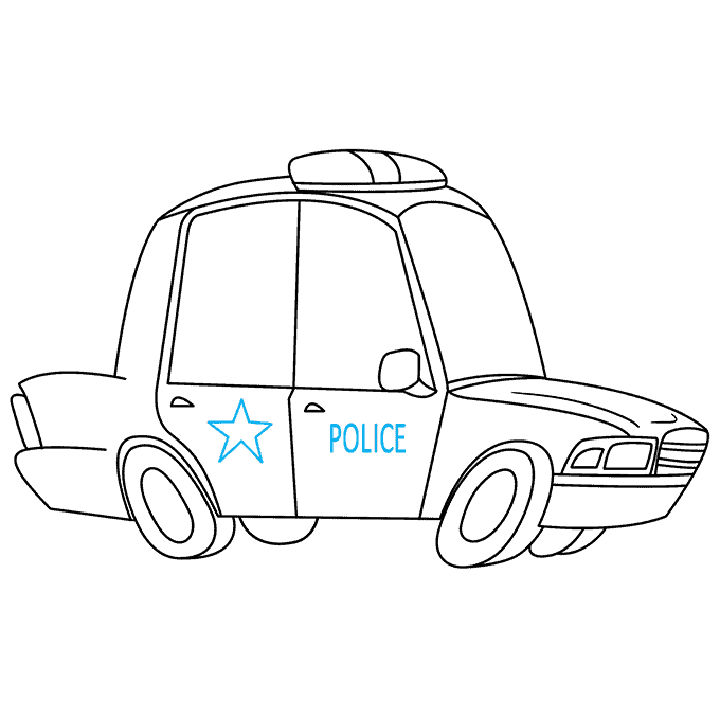 25 Easy Police Car Drawing Ideas - Draw a Police Car
