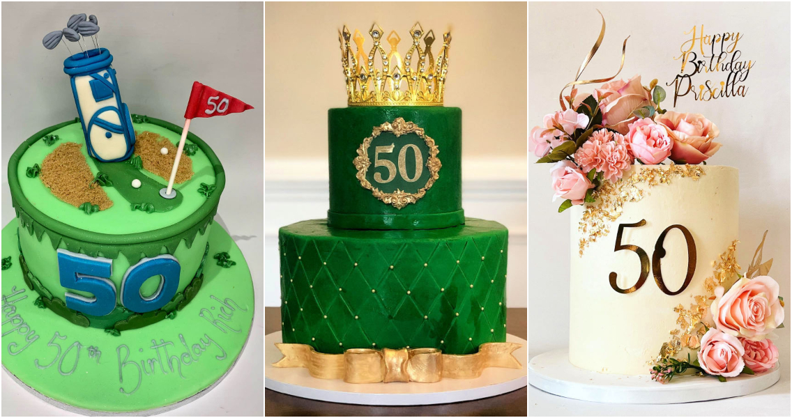 designer 50th birthday cakes