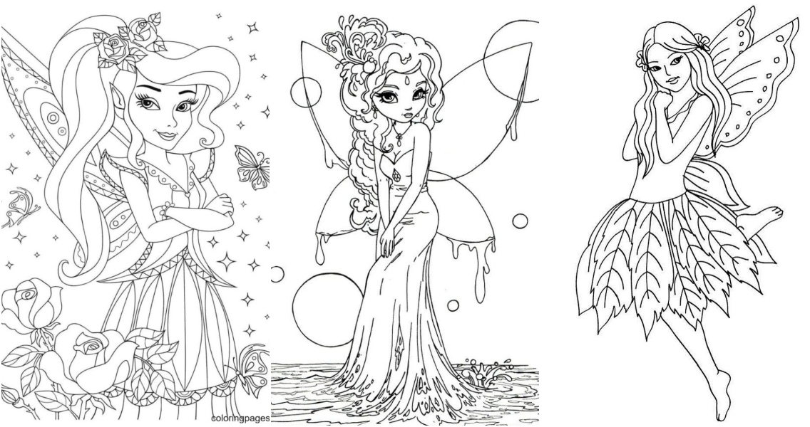 Fairies Coloring Book For Kids Ages 4-8: Standard white paper