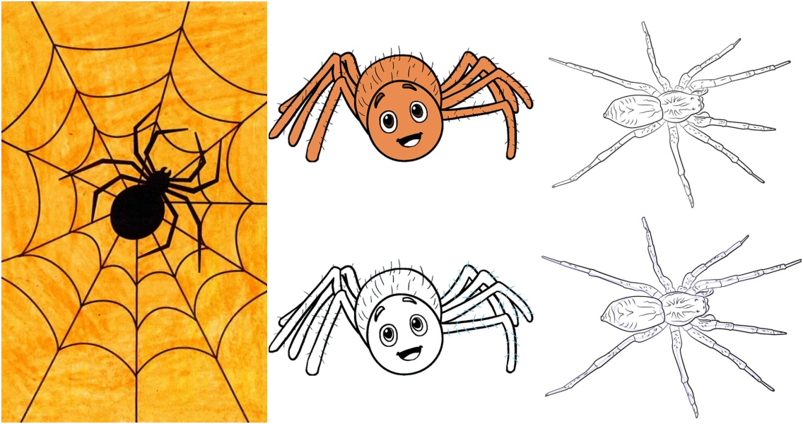 How to draw a spider  Easy drawings  YouTube