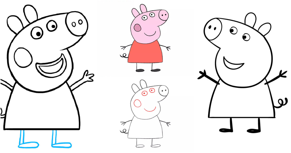 COMO DESENHAR A PEPPA PIG (FÁCIL) /// HOW TO DRAW PEPPA PIG (EASY) 