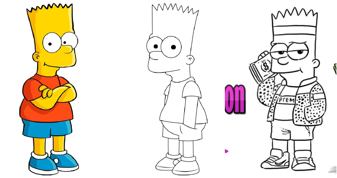 25 Easy Bart Simpson Drawing Ideas - How to Draw