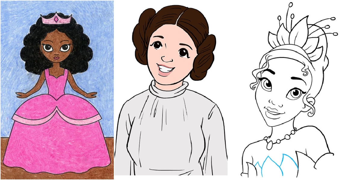 easy princess drawings