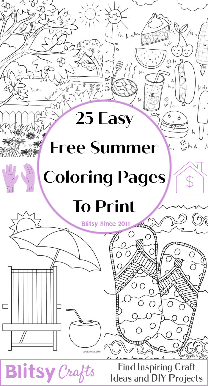 25 Free Summer Coloring Pages for Kids and Adults