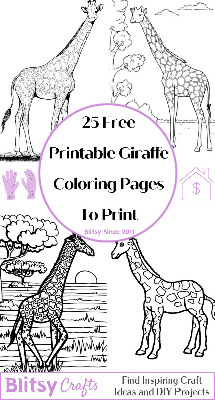 25 Free Giraffe Coloring Pages for Kids and Adults