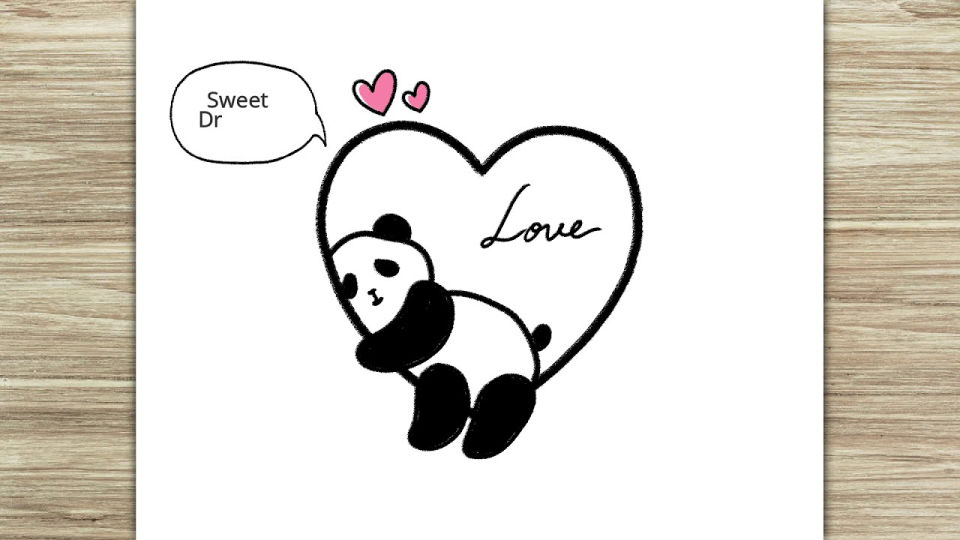 25 Easy Valentine s Day Drawing - Cute Sleeping Panda Drawing Valentines Day Special
