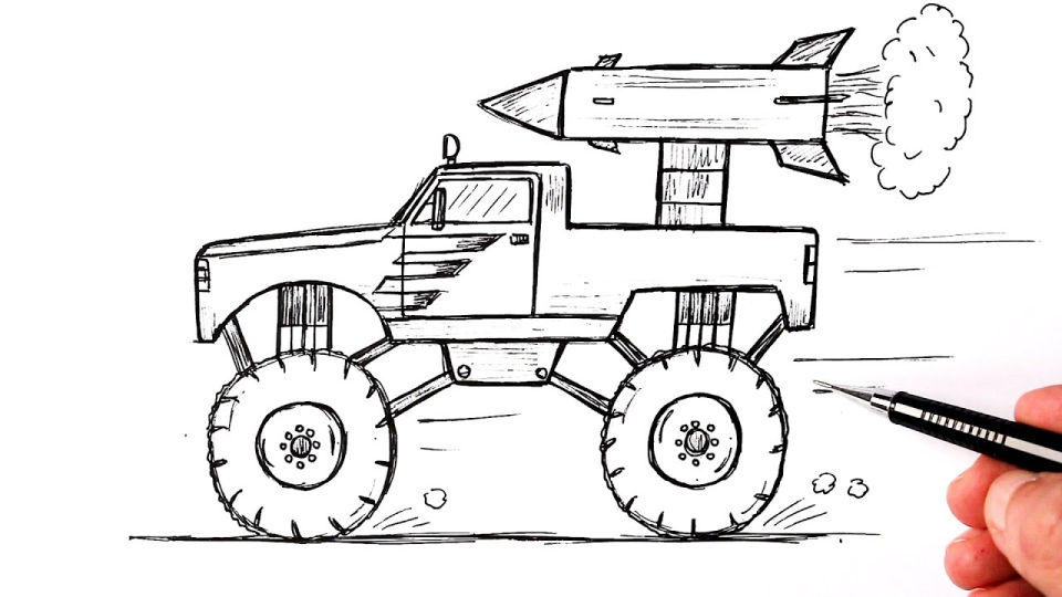 25 Easy Monster Truck Drawing Ideas How to Draw