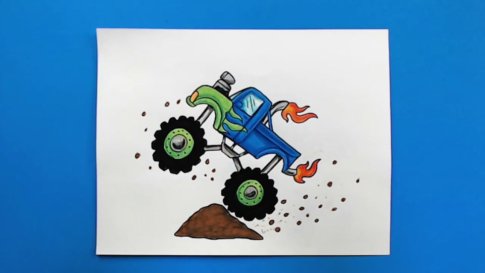 25 Easy Monster Truck Drawing Ideas - How to Draw