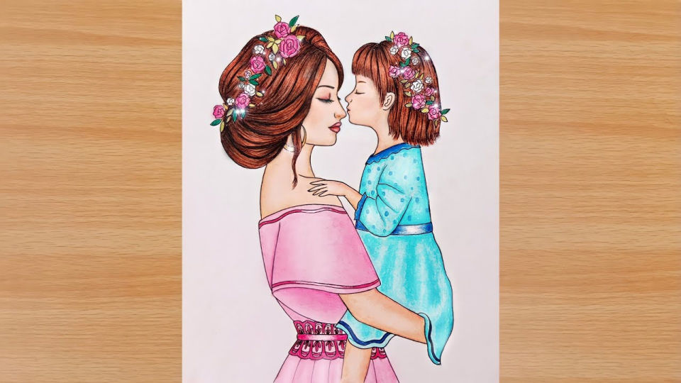 25 Easy Mother and Daughter Drawing Ideas to Draw