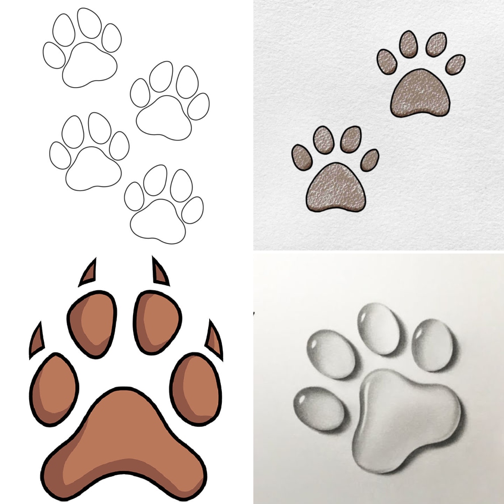 25 Easy Paw Print Drawing Ideas How To Draw