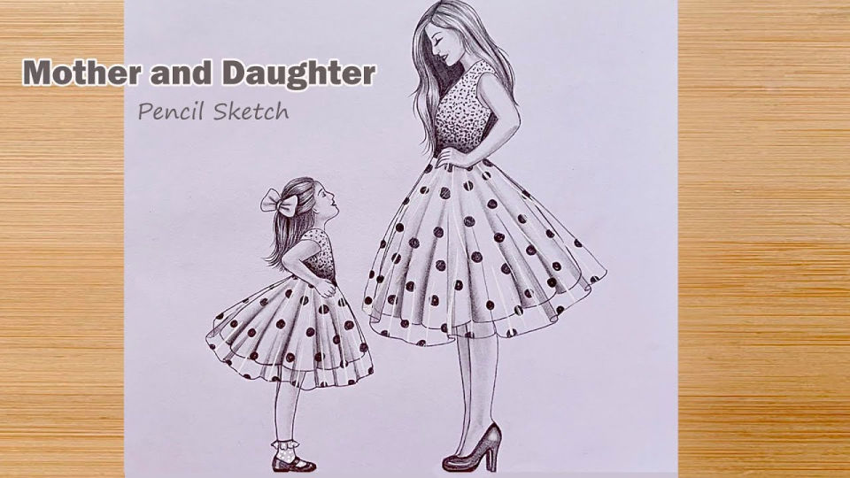 25 Easy Mother and Daughter Drawing Ideas to Draw