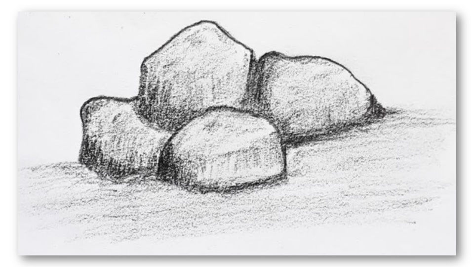 25 Easy Rocks Drawing Ideas - How To Draw Rocks