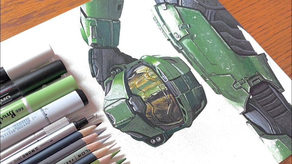 Master Chief Ink 20 Master Chief Drawing Ideas - Draw Master Chief Halo