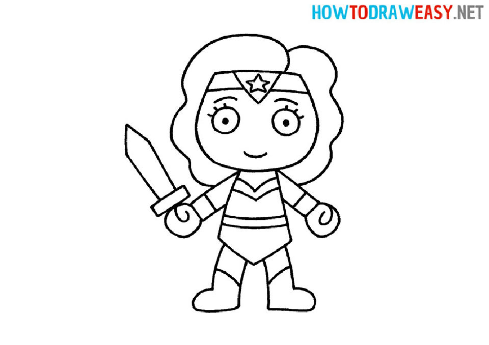 Wonder Woman Drawing For Kids 
