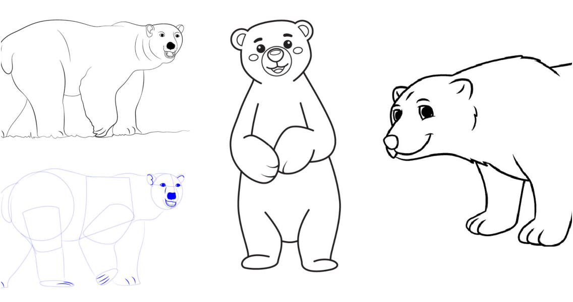 Drawings Cute Cartoon Polar Bear Stock Illustration 1651555612   Shutterstock
