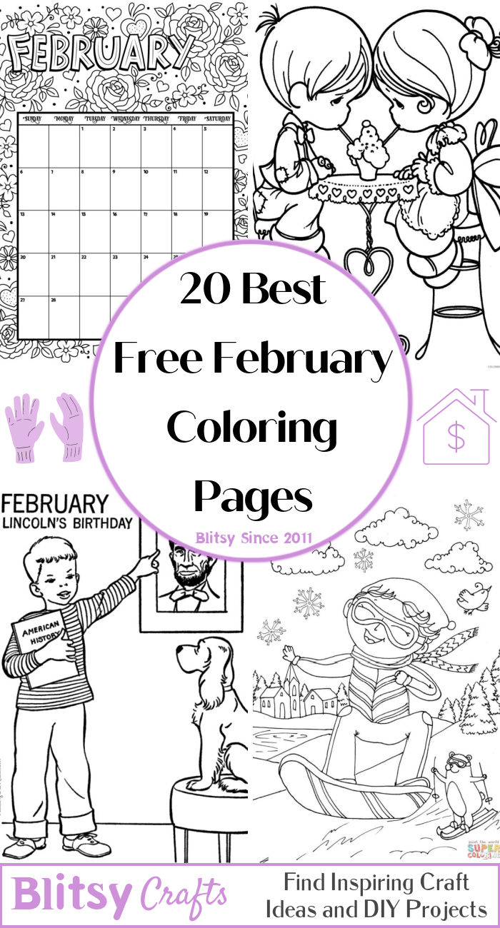 20 Free February Coloring Pages for Kids and Adults