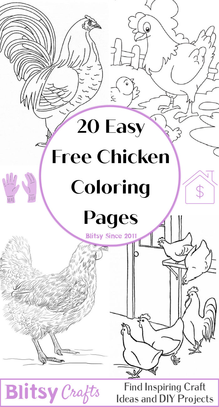 20 Free Chicken Coloring Pages for Kids and Adults - Blitsy