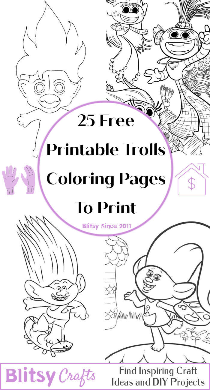 25 Free Trolls Coloring Pages for Kids and Adults